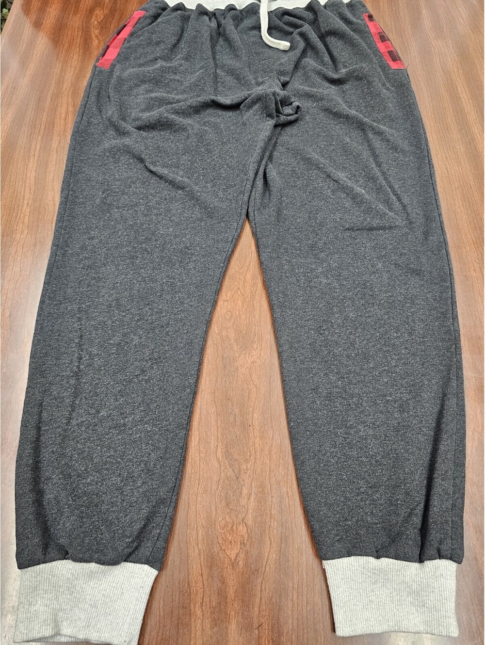 Lazy One Jogger Pants Womens M Gray Buffalo Plaid Lounge Pajama Sweatpants